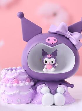日式卡通公仔洛蒂兔星星灯树脂摆件创意少女心小夜灯装饰工艺品