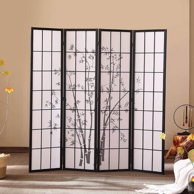 日式木质屏风客厅隔断松木家居玄关办公室饭店酒店办公折叠实木