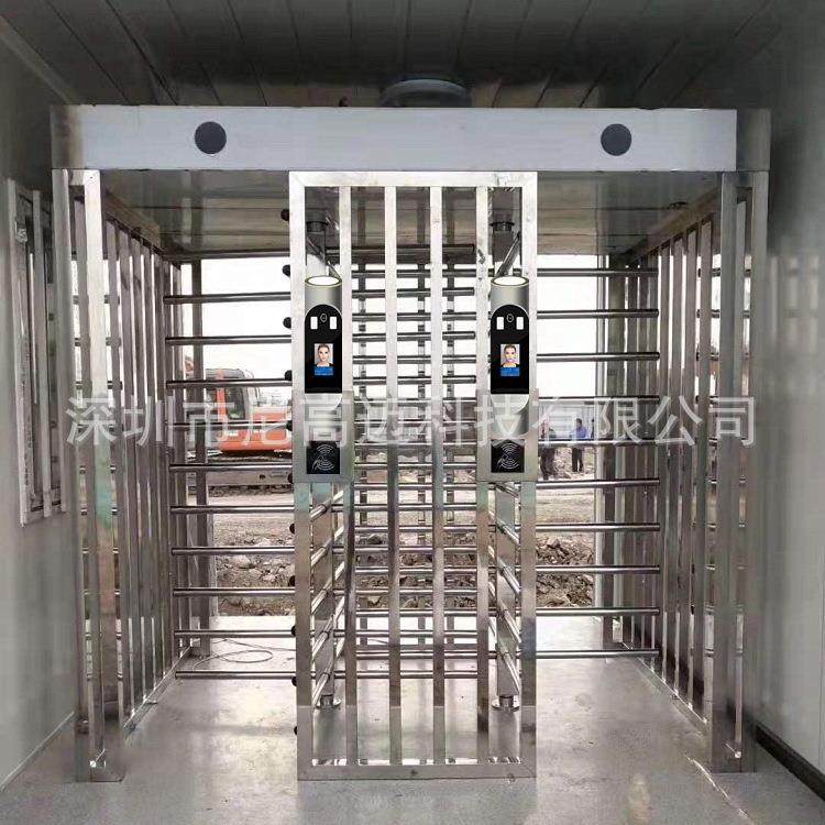 304不锈钢电动旋转门建筑工地双通道人脸识别进出门禁考勤挡扎机