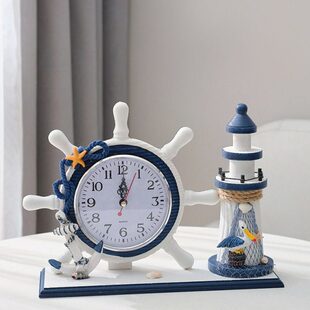 地中海钟表创意时钟摆台摆放式桌面摆件客厅卧室静音家用台式座钟