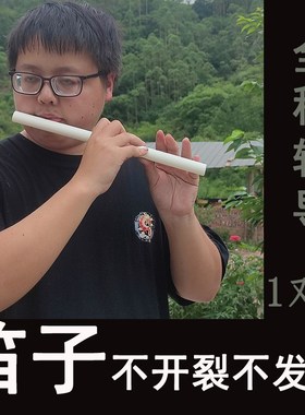 笛子仿玉横吹短笛水管ppr竹v笛白色树脂民族乐器E调入门F初学者6