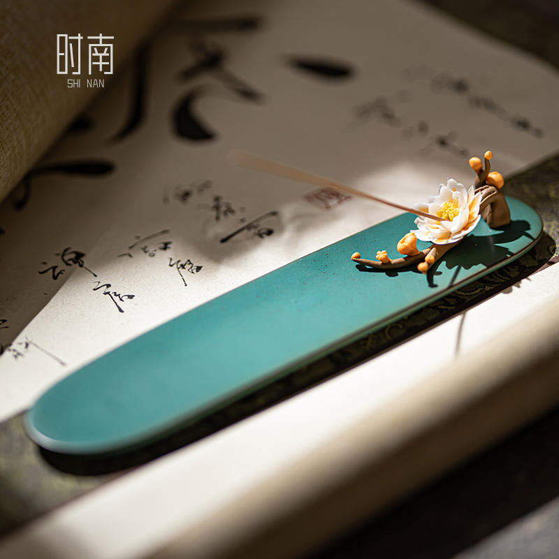 陶瓷梅花线香插手工陶瓷捏花香座家用檀J香线香炉香托香器茶道摆