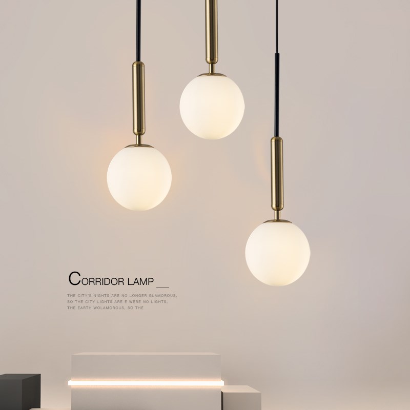 北欧风格圆e球床头吊灯具三头餐厅卧室吧台咖啡厅个性创意简约灯