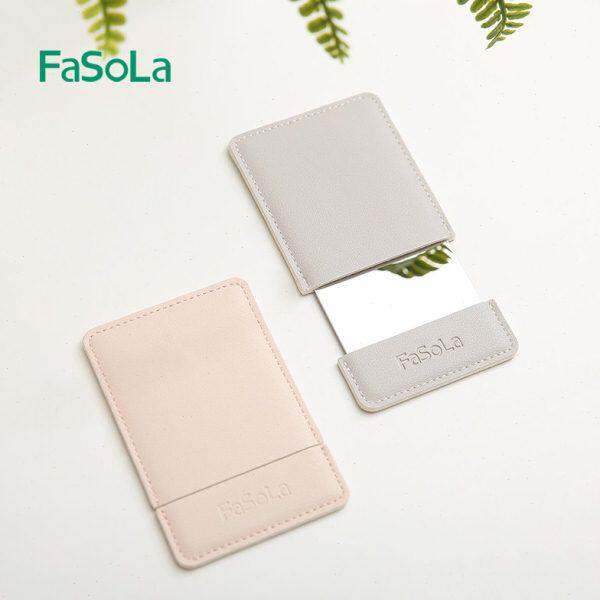 随身镜子便携化妆镜简约小镜子女补妆小镜皮革手持宿舍旅行梳妆镜