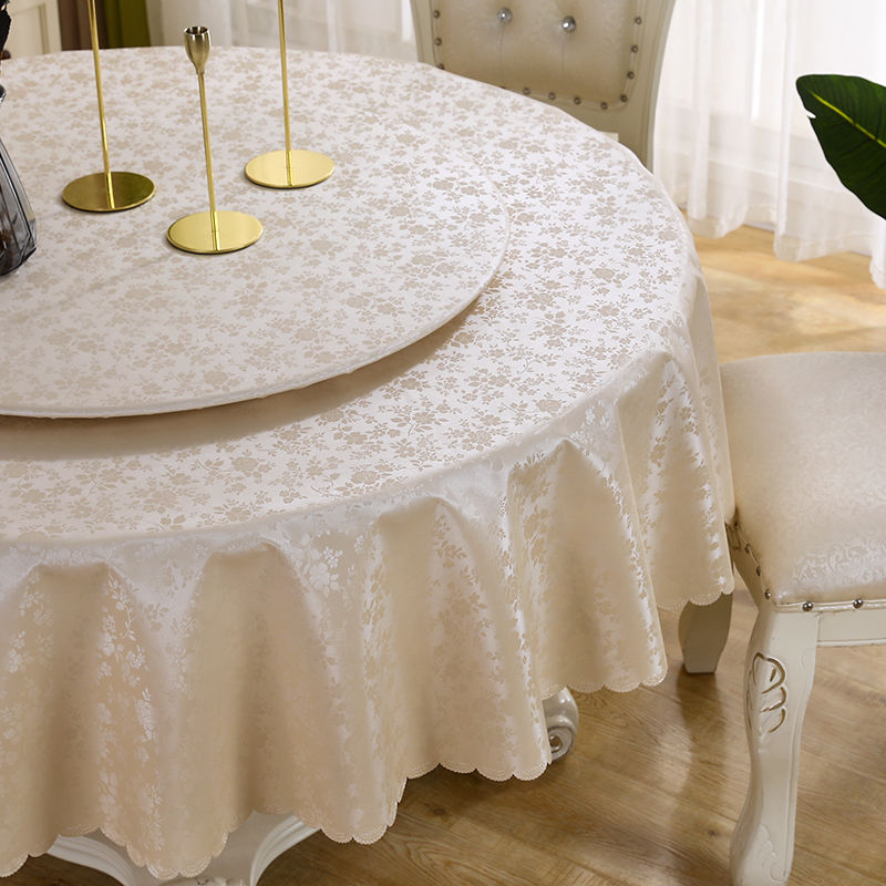 欧式防水防油防烫免洗酒店家用大圆桌圆J形台布桌布方桌餐桌垫布