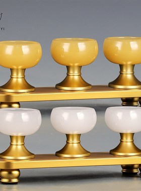 白玉供水杯合金供杯酒杯供佛杯净水杯供佛水N杯道家神像财神圣水