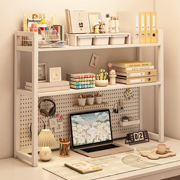 桌面多层简约书架多功能学生书桌上收纳置物架铁艺洞洞板可放桌面,收纳整理,书桌收纳置物架,淘宝优惠券,粉丝福利购,淘宝优惠卷