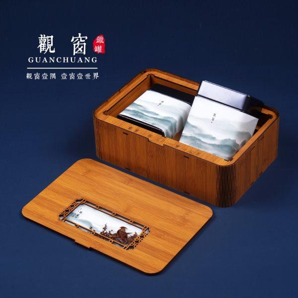 新款竹纹拼接两罐三罐装茶叶盒包装红茶绿茶空白通用盒可定制,包装,茶叶包装,淘宝优惠券,粉丝福利购,淘宝优惠卷