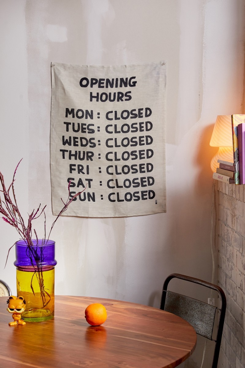 营业时间 创意英文挂布David Shrigley N顽皮恶趣味墙饰挂毯装饰