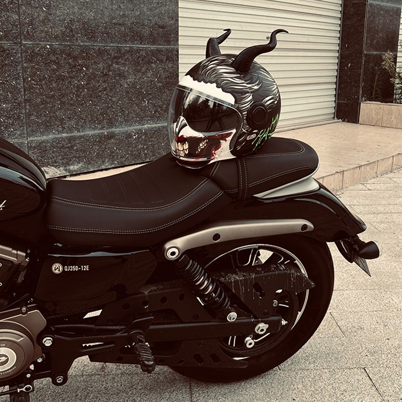 沉睡魔咒同款安全帽装饰高速无忧黏贴E通用恶魔角摩托机车爱好装