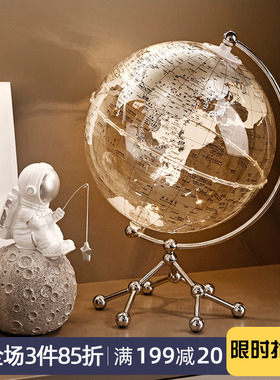 轻奢高档透明地球仪办公室书房摆件创意客厅酒柜S玄关柜家居装饰