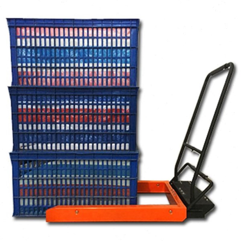 周转箱叉车脚踏式手动可调节搬运A工具车智力星塑料筐机械升降推