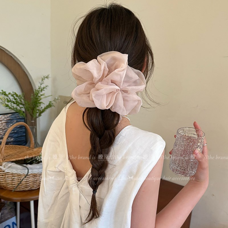 超仙雪纺云朵大肠发圈头绳2025新款高端J橡皮筋女扎头发绳优雅头