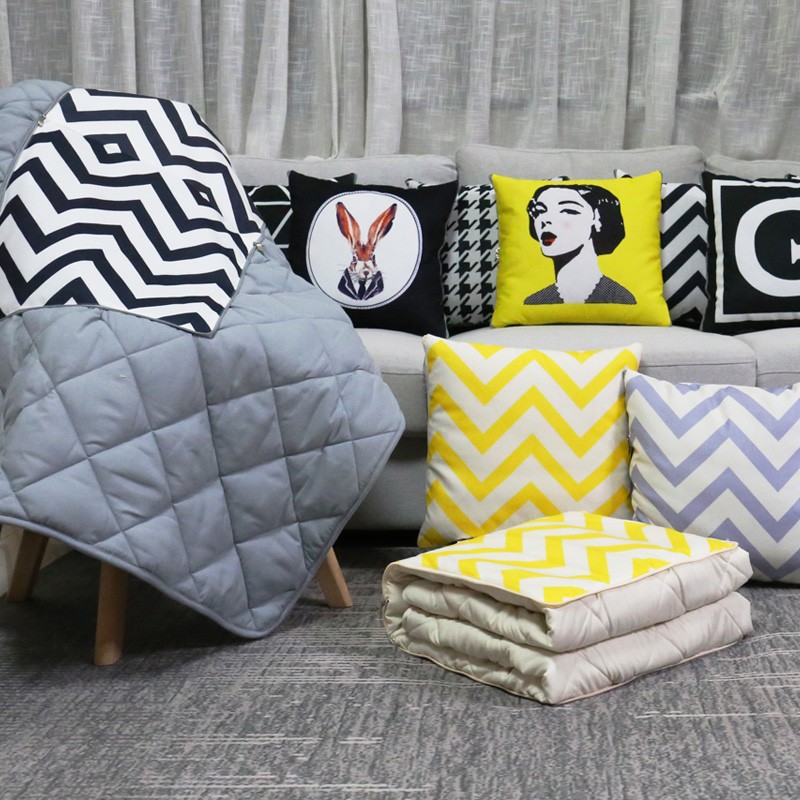 抱枕被子两用二合一冬季r加厚汽车折叠车用枕头办公室午睡毯子靠