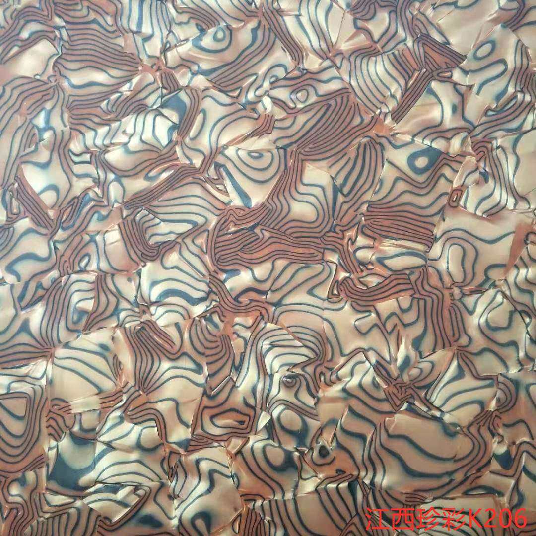 厂家直供东莞家具装饰冰花膜 塑料地板幻彩膜 玻璃马赛克仿贝壳纸