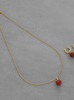 新年爆款小灯笼项链耳环套装