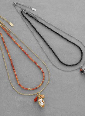 新中式叠戴项链好事花生果荚系列