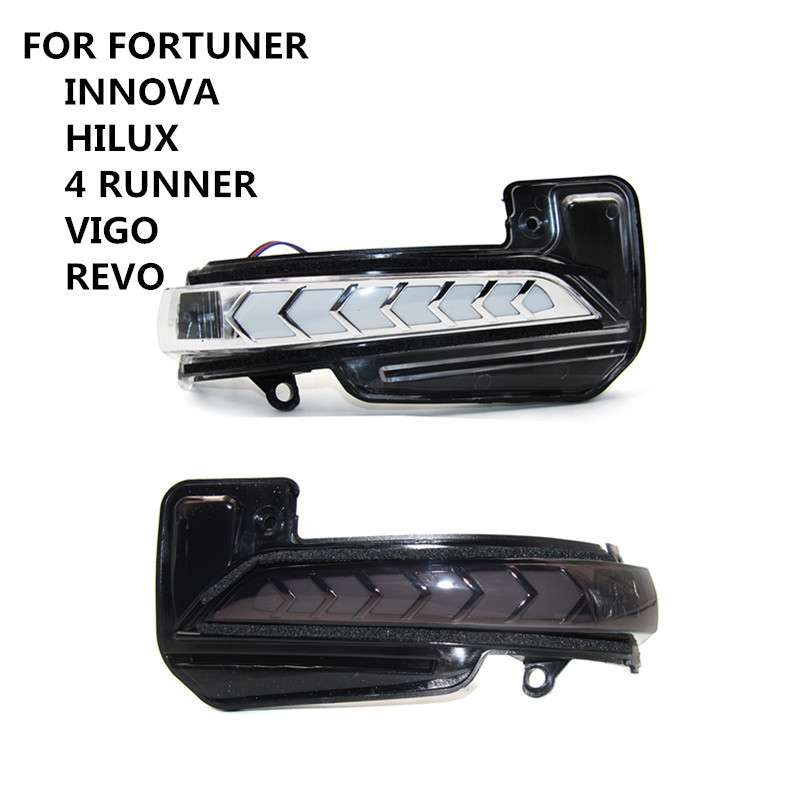 FOR FORTUNER流光轉向LED后視鏡罩燈INNOVA后視蓋燈VIGO后鏡罩燈
