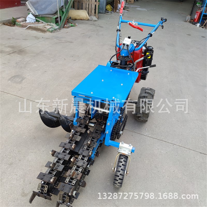 埋线小型开槽机 柴油15马力电启动挖沟机埋电缆开沟机