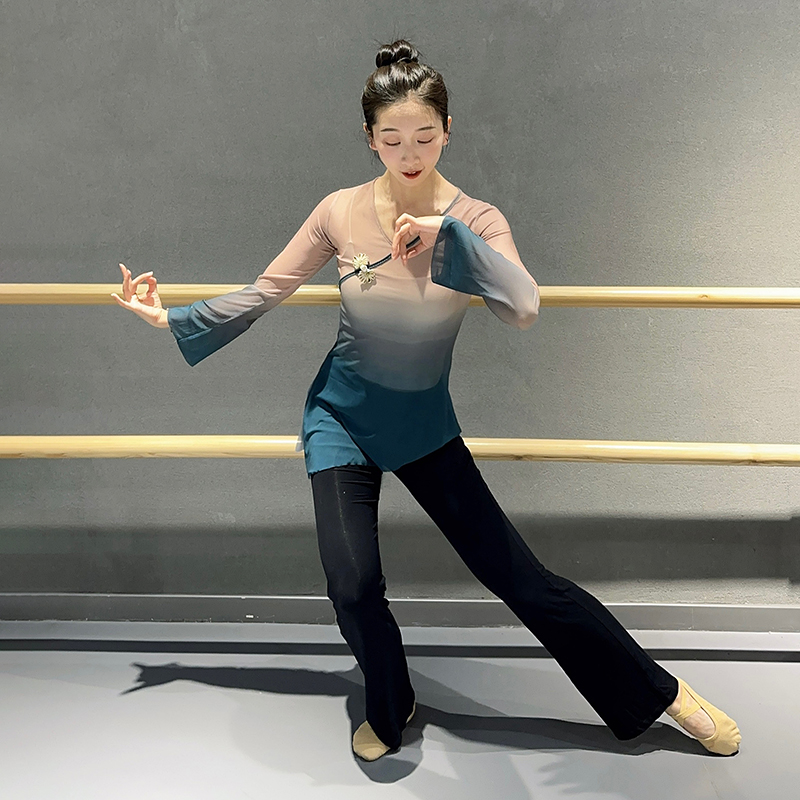 渐变古典舞纱衣身韵舞蹈服形体练功服北舞艺考服装中国舞基训服