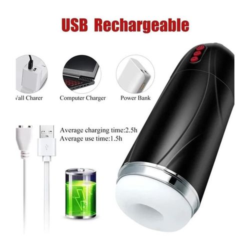 Male Masturbation Cup Telescopic Heated Sucking Pocket Pussy