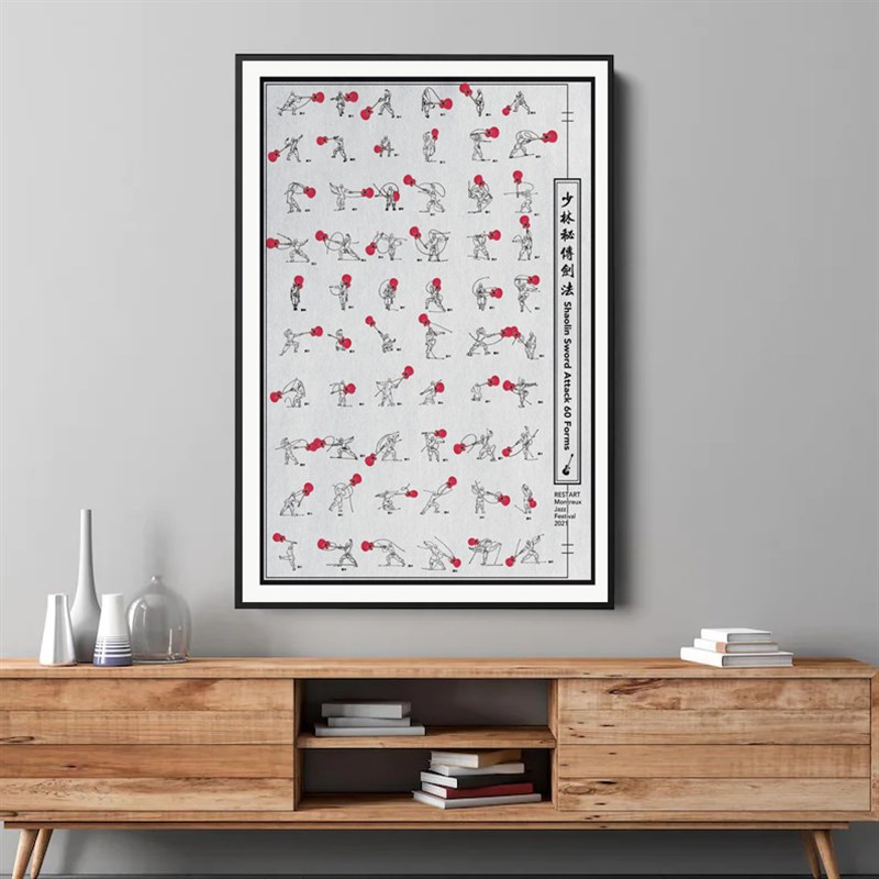 装饰画有框画挂画现代怀旧u复古音乐教室排练室琴房电吉他少林寺图片
