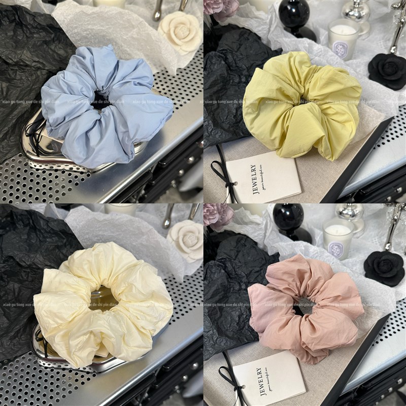 韩系泡芙云朵大肠发圈女后脑勺扎B马尾丸子头发绳高弹力不伤发皮