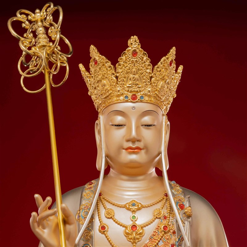 地藏王菩萨佛像供奉全堂佛娑婆三圣京铜地臧铜像摆件台湾九华山金