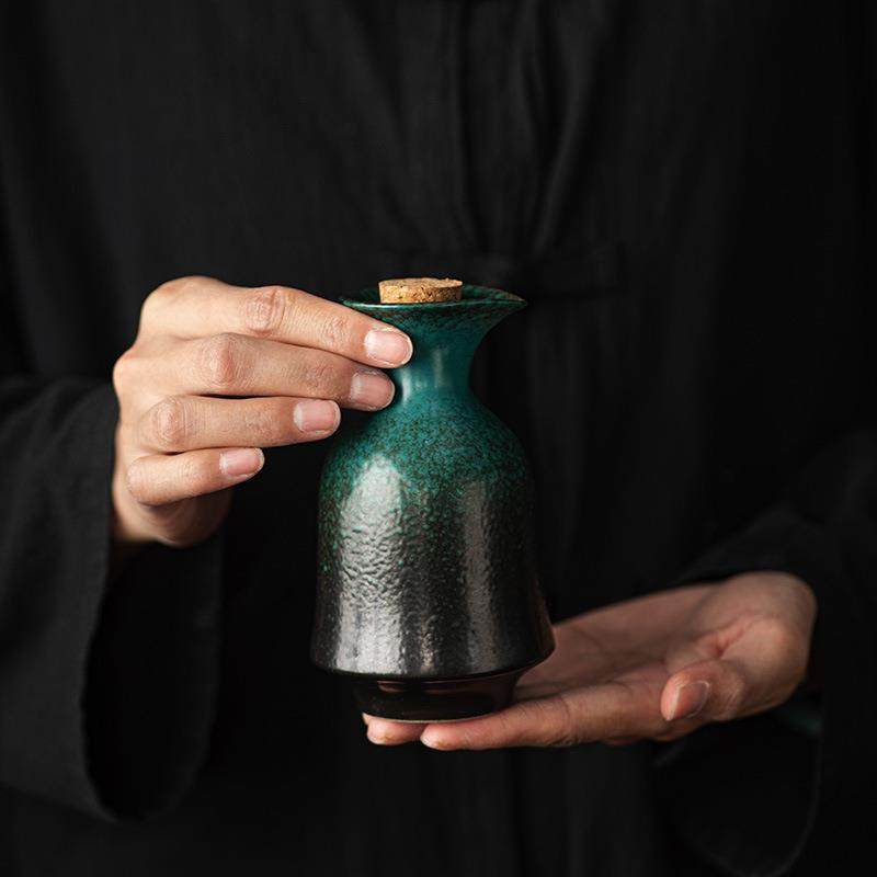 复古陶瓷酒壶酒瓶黄酒白清酒烈酒酒具套装家用鎏金古风小酒壶酒器