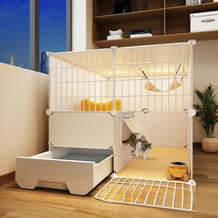 猫笼子家用室内猫砂盆厕所一体猫窝一室一厅一卫小户型养猫咪专用