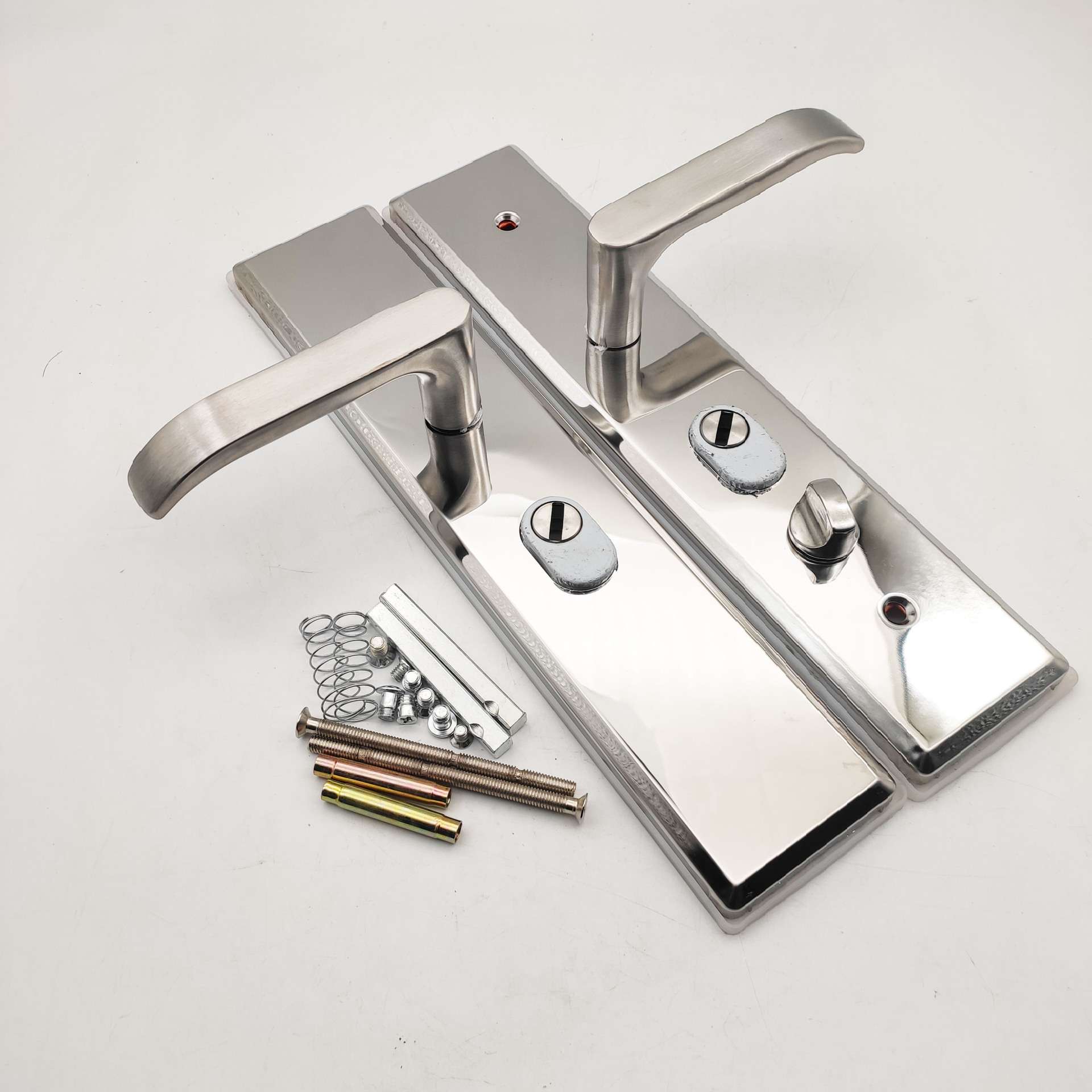 厂家  防盗门面板拉手 不锈钢压把执手锁 入户门防撬拉手