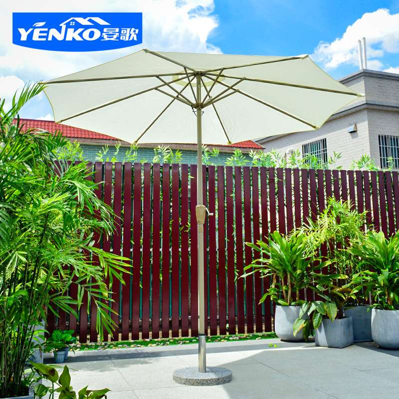 户外遮阳伞桌椅带伞庭院咖啡厅中柱伞摆摊活动商用伞铁艺太阳伞