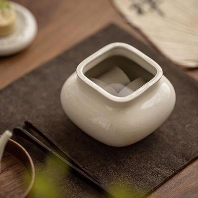 明泉茶斋草木灰家用茶洗茶渣缸水盂笔洗中式复古杯洗废水缸茶道配