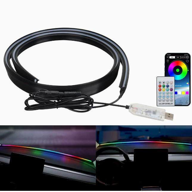 幻彩亚克力前档隔音条氛围灯免接线App控制改装灯饰汽车装饰灯条