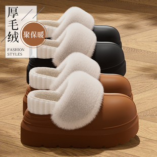 棉拖2025新款洋气居家时尚防风毛绒防滑厚底外穿拖鞋轻便可爱女鞋