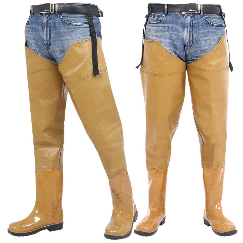 加厚鞋底超高筒男士下水裤雨靴雨鞋防水靴插秧鞋加长涉水鞋钓鱼鞋