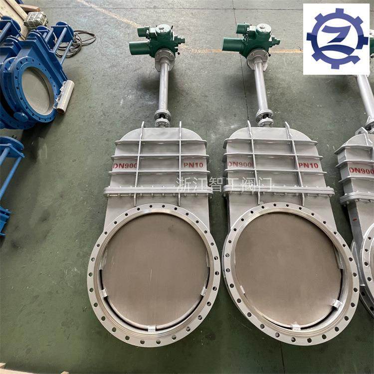 智工电动暗板不锈钢刀型闸阀04高温烟气阀DMZ97FX