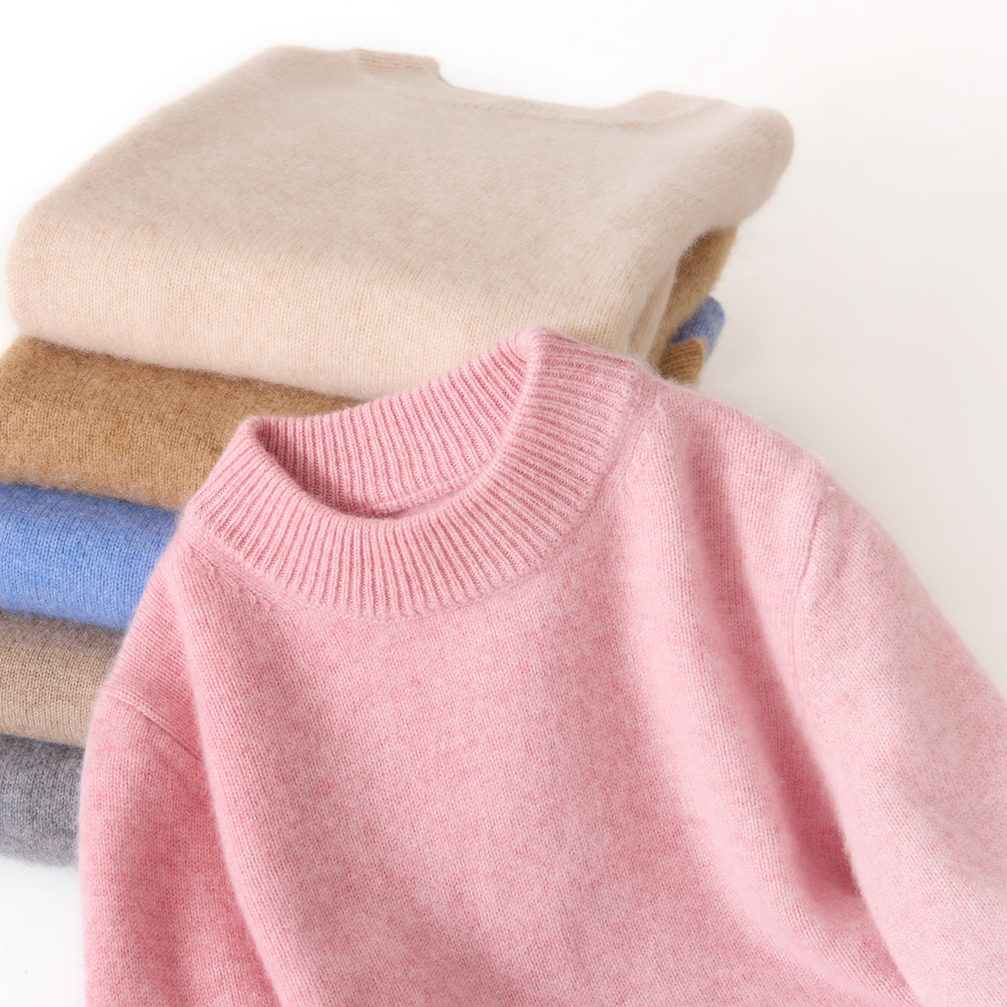 半高领纯羊毛衫男女中大童厚毛衣