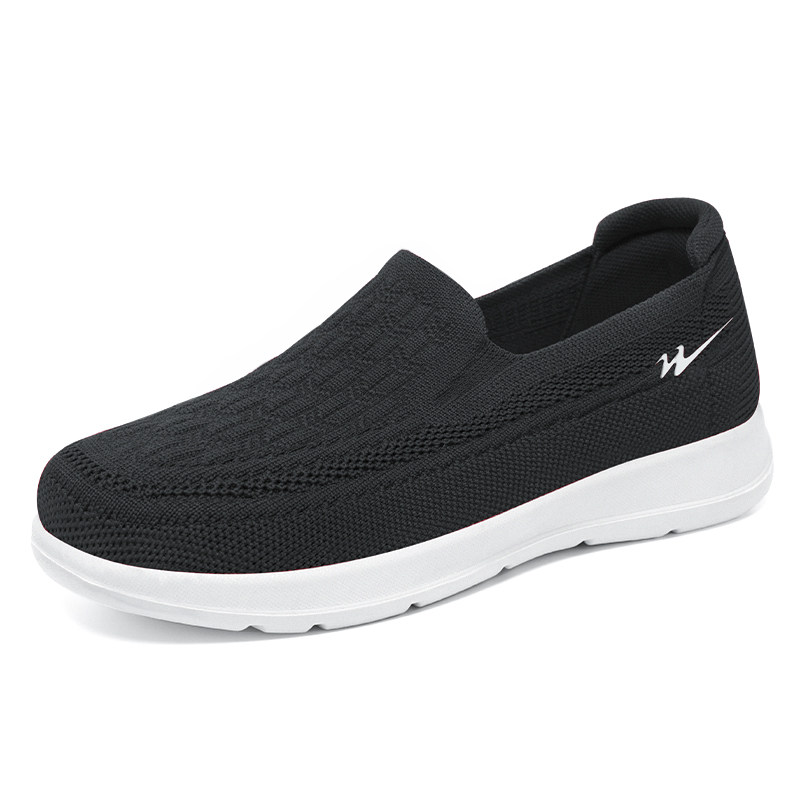 双星新款透气舒适网鞋一脚蹬懒人健步鞋软底防滑轻便妈妈鞋