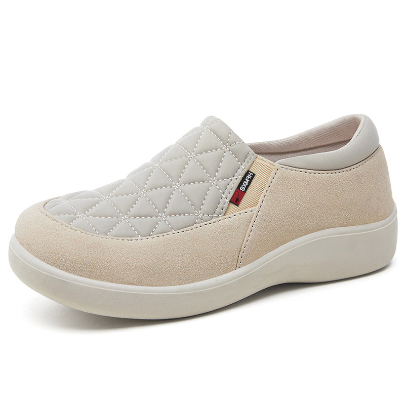 双星正品休闲鞋女春季健步妈妈鞋软底减震中老年厚底一脚蹬运动鞋