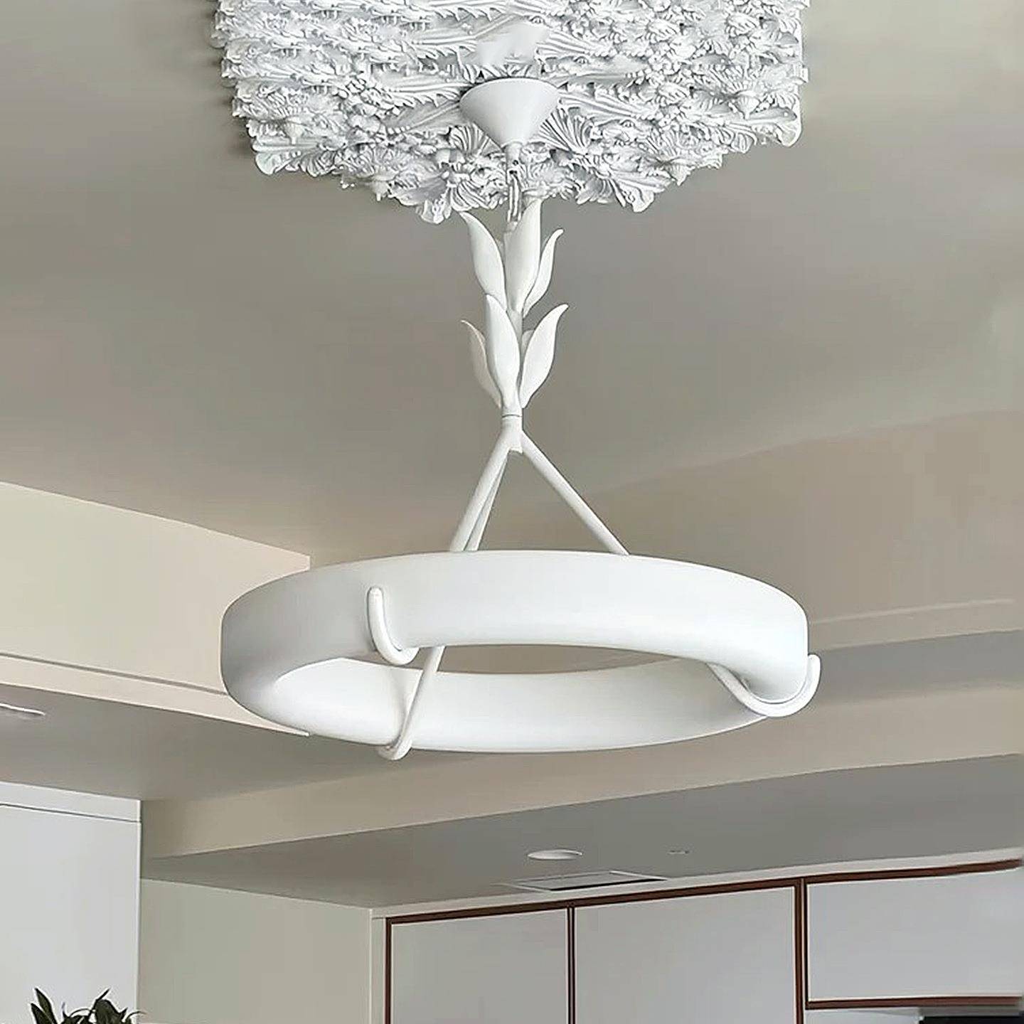 法式Athena Calderone石膏客厅吊灯设计师复古别墅卧室餐厅奶油灯