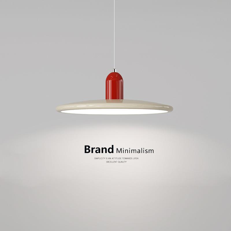 餐厅吊灯奶油风现代简约饭厅灯飞碟全光谱吧台灯诧寂风餐桌灯具