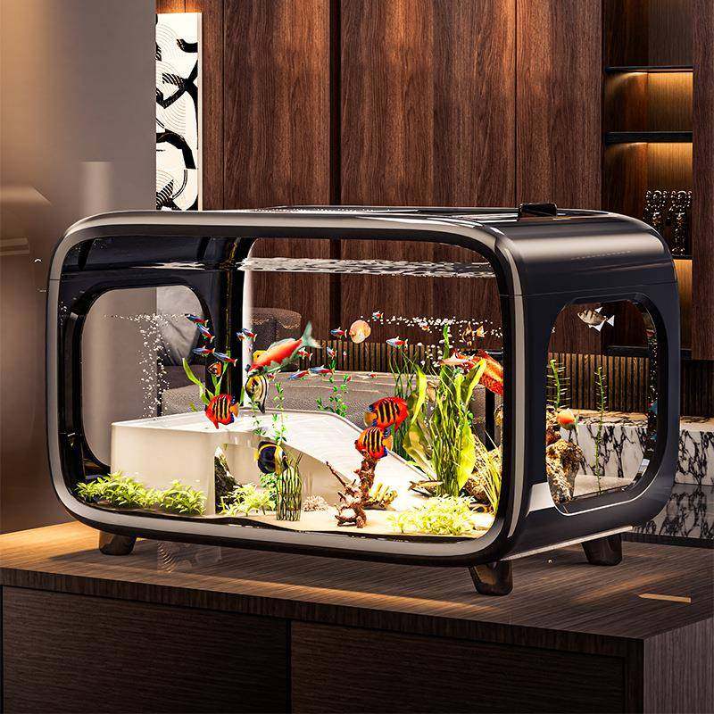 创意鱼缸客厅家用透明带盖水族箱桌面生态金鱼装饰造景观赏乌龟缸,乐器/吉他/钢琴/配件,其它乐器配件,淘宝优惠券,粉丝福利购,淘宝优惠卷