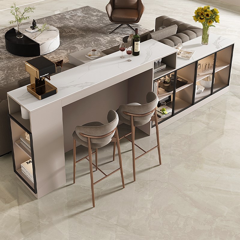 定制实木吧台桌长条桌子岩板酒柜沙发G边柜转角储物柜客厅隔断柜