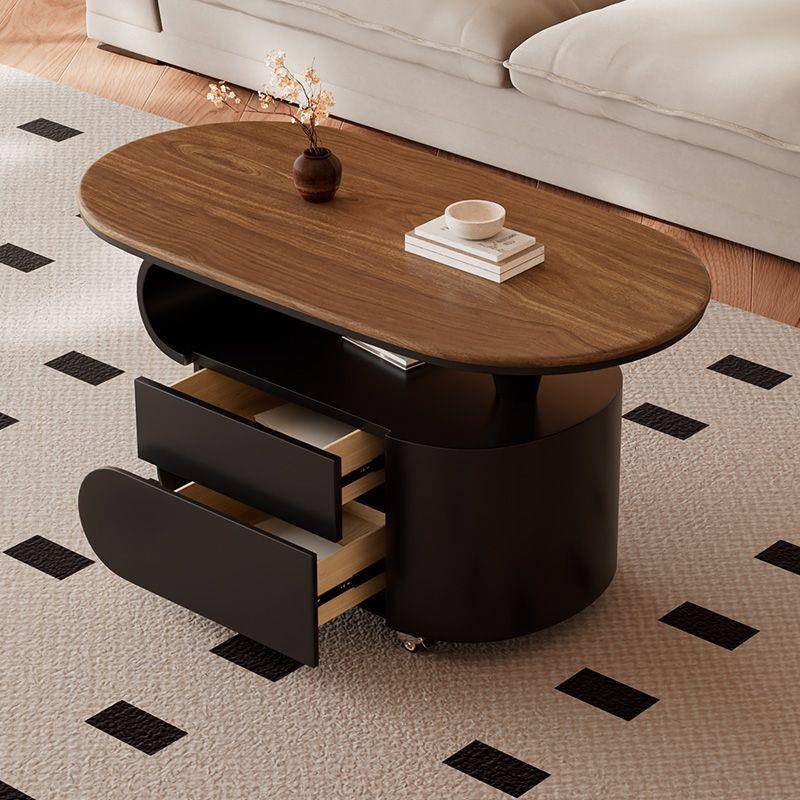 新款意式奶油椭圆形简约家用轻奢现代移动小户型岩板高级茶几客厅