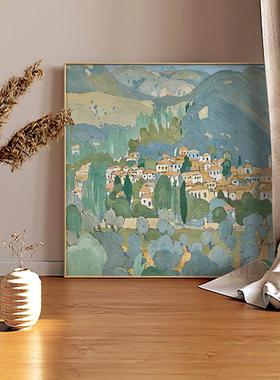 北欧风格桌面摆件小尺寸书桌立画小清新绿色抽象摆画客厅沙发壁画