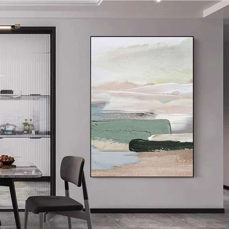 手绘立体油画现代客厅装饰画抽象丙烯石英砂肌理画餐厅玄关落地画图片