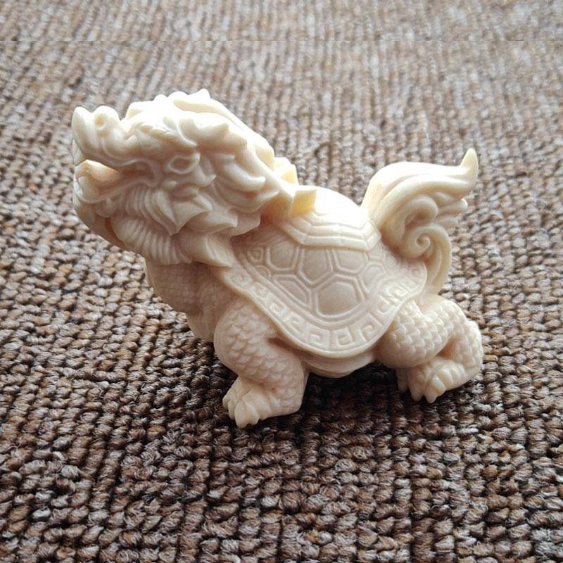 厂家猛犸牙摆件雕刻龙龟配饰茶宠饰品汽车摆件义乌小商品