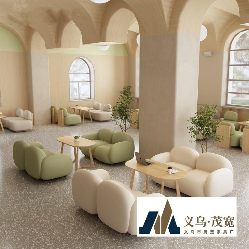 奶茶店休闲卡座沙发烘焙甜品店洽谈咖啡厅西餐厅餐桌椅组合