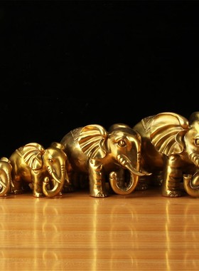 铜大象摆件e一对吸水象铜象工艺品店铺客厅开业礼品